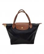 LONGCHAMPロンシャン）の古着「プリアージュ ハンドバッグ」｜ブラック×ブラウン