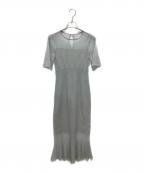 Snidelスナイデル）の古着「ヘムプリーツシアーニット」｜スカイブルー