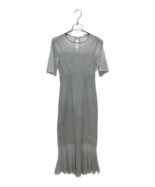 Snidel（スナイデル）Snidel (スナイデル) ヘムプリーツシアーニット スカイブルー サイズ:Fの古着・服飾アイテム