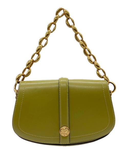 CHARLES & KEITH（チャールズアンドキース）CHARLES & KEITH (チャールズアンドキース) チェーンショルダーバッグ グリーン×ゴールドの古着・服飾アイテム