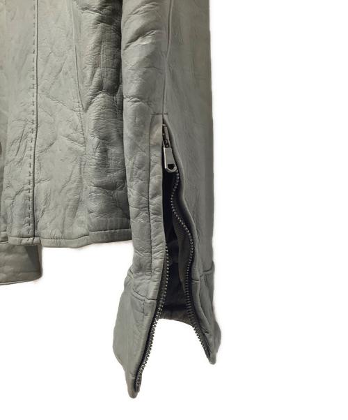 Junhashimoto（ジュンハシモト）Junhashimoto (ジュンハシモト) シングルライダースジャケット グレー サイズ:4の古着・服飾アイテム