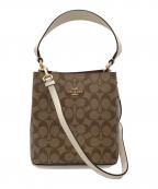 COACHコーチ）の古着「シグネチャー 2WAY ショルダーバッグ」｜ベージュ