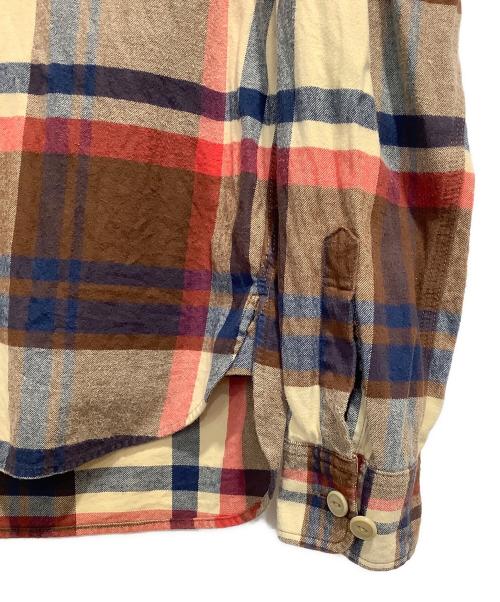 A BATHING APE（アベイシングエイプ）A BATHING APE (ア ベイシング エイプ) フランネル 長袖シャツ ブラウン×レッド×ネイビー サイズ:Sの古着・服飾アイテム
