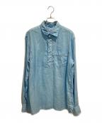 ASPESIアスペジ）の古着「長袖リネンシャツ」｜スカイブルー