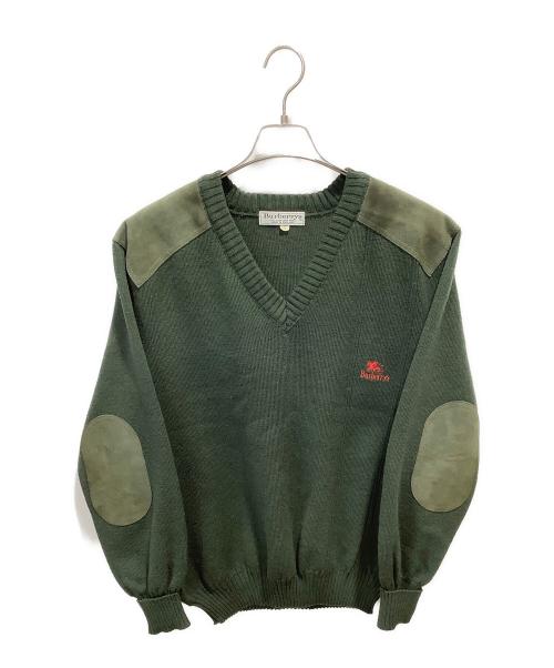 Burberry's（バーバリー）Burberry's (バーバリーズ) 90's エルボーパッチハンティングニット グリーン サイズ:Lの古着・服飾アイテム