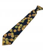 CHANELシャネル）の古着「グリポア柄 ネクタイ」｜ネイビー×イエロー