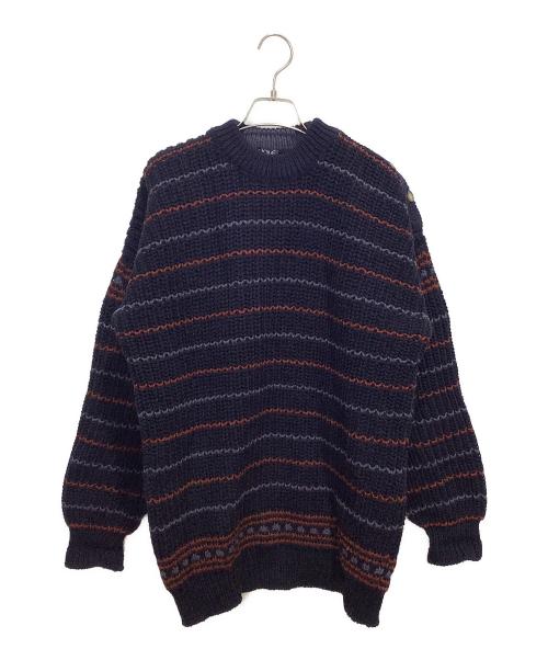 COMME des GARCONS HOMME（コムデギャルソン オム）COMME des GARCONS HOMME (コムデギャルソン オム) ラインボーダー マリンセーター ネイビー サイズ:-の古着・服飾アイテム