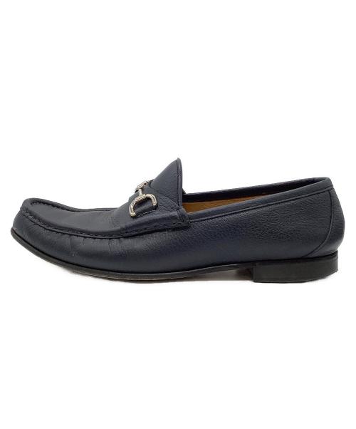 GUCCI（グッチ）GUCCI (グッチ) ビットローファー ネイビー サイズ:8の古着・服飾アイテム