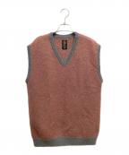 BATONER×6 BEAUTY&YOUTHバトナ―×ロク ビューティーアンドユース）の古着「MOHAIR V NECK VEST」｜グレー×オレンジ