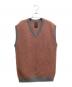 BATONER（バトナ―）の古着「MOHAIR V NECK VEST」｜グレー×オレンジ