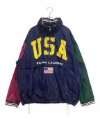 POLO RALPH LAURENポロ・ラルフローレン）の古着「アノラックジャケット」｜ネイビー×レッド