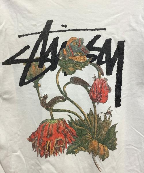 stussy（ステューシー）stussy (ステューシー) WITHERED FLOWER TEE ホワイト サイズ:Lの古着・服飾アイテム