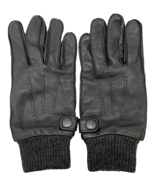 BURBERRY BLACK LABEL（バーバリーブラックレーベル）BURBERRY BLACK LABEL (バーバリーブラックレーベル) ラムレザーグローブ ブラック サイズ:25cmの古着・服飾アイテム