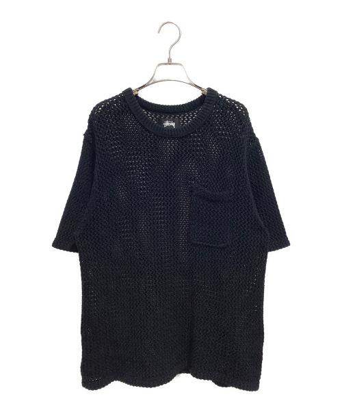 stussy（ステューシー）stussy (ステューシー) O'Dyed Mesh Crew Tee ブラック サイズ:Lの古着・服飾アイテム