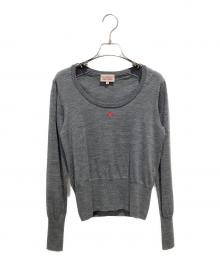 Vivienne Westwood RED LABEL（ヴィヴィアンウエストウッドレッドレーベル）の古着「オーブロゴ ロングスリーブ セーター」｜グレー
