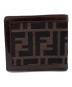 FENDI (フェンディ) ズッカ 2つ折り財布 ブラウン：7000円