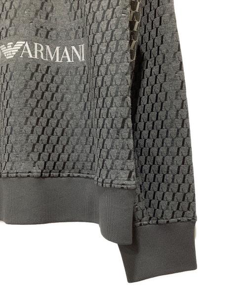 EMPORIO ARMANI（エンポリオアルマーニ）EMPORIO ARMANI (エンポリオアルマーニ) Monogram Logo Sweat Pullover Hoodie グレー サイズ:Lの古着・服飾アイテム
