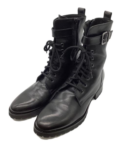 luca grossi（ルカグロッシ）luca grossi (ルカグロッシ) レースアップベルトブーツ ブラック サイズ:38の古着・服飾アイテム