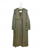 Dessin de modeデッサンデモード）の古着「ノーカラトレンチコート」｜オリーブ