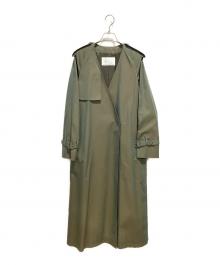 Dessin de mode（デッサンデモード）の古着「ノーカラトレンチコート」｜オリーブ