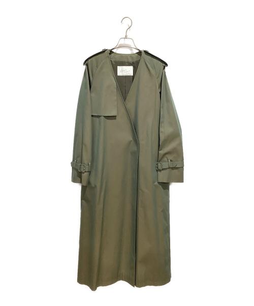 Dessin de mode（デッサンデモード）Dessin de mode (デッサンデモード) ノーカラトレンチコート オリーブ サイズ:2の古着・服飾アイテム
