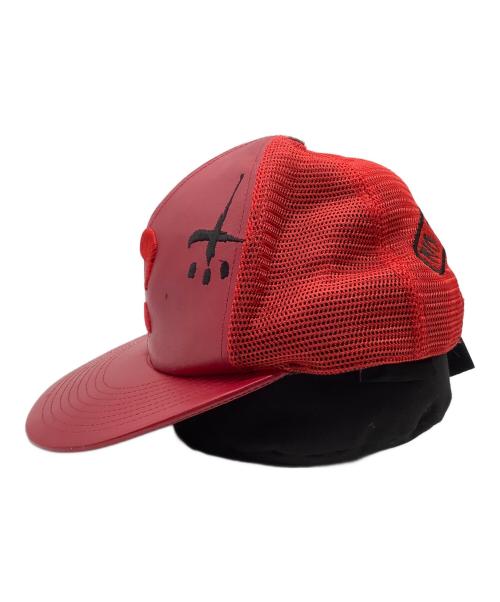 CVTVLIST（カタリスト）CVTVLIST (カタリスト) レザーメッシュキャップ レッド サイズ:Fの古着・服飾アイテム