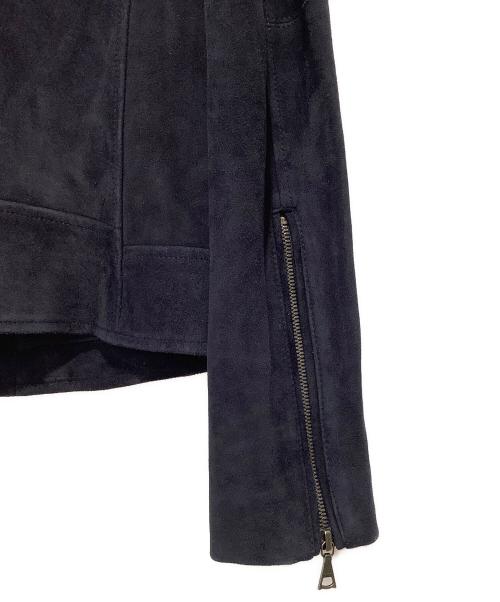 theory（セオリー）theory (セオリー) スエード ダブルライダースジャケット ネイビー サイズ:Sの古着・服飾アイテム