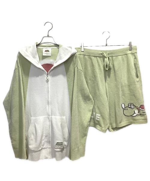 gelato pique（ジェラートピケ）gelato pique (ジェラートピケ) Nintendo (ニンテンドー) ルームウェアセットアップ グリーン×ホワイト サイズ:Lの古着・服飾アイテム