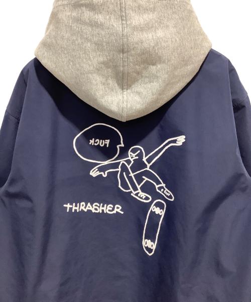 THRASHER（スラッシャー）THRASHER (スラッシャー) AA HARDWEAR (ダブルエーハードウェア) コーチジャケット スノーボード ネイビー サイズ:Lの古着・服飾アイテム