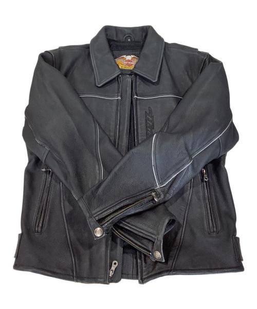 HARLEY-DAVIDSON（ハーレーダビッドソン）HARLEY-DAVIDSON (ハーレーダビッドソン) シングル ライダースジャケット ブラック サイズ:Sの古着・服飾アイテム