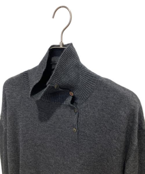 mizuiro-ind（ミズイロインド）mizuiro-ind (ミズイロインド) ボタン付きハイネックプルオーバー グレー サイズ:Freeの古着・服飾アイテム