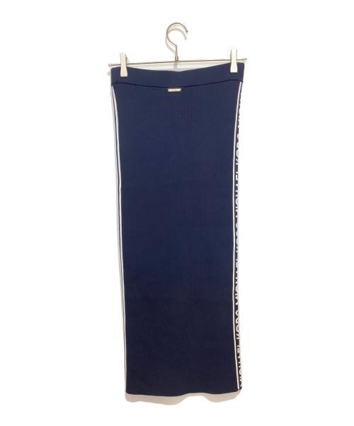 MICHAEL KORS（マイケル・コース）MICHAEL KORS (マイケル・コース) サイドライン ニットスカート ネイビー サイズ:Sの古着・服飾アイテム