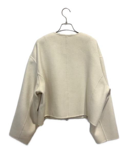 evernavy（エバーネイビー）evernavy (エバーネイビー)  リバー ジップ ノーカラー ウールコート ベージュ サイズ:Mの古着・服飾アイテム