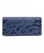 BAGGY PORTバギーポート）の古着「藍染レザー ペイズリー かぶせ束入れ」｜ブルー