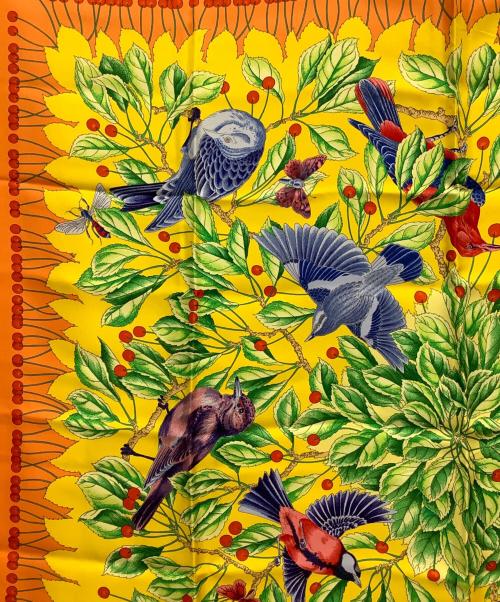 HERMES（エルメス）HERMES (エルメス) カレ90 シルクスカーフ オレンジの古着・服飾アイテム