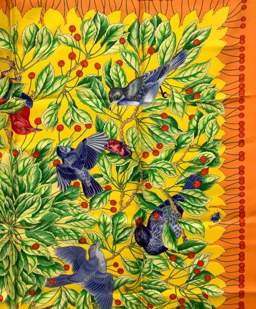 HERMES（エルメス）HERMES (エルメス) カレ90 シルクスカーフ オレンジの古着・服飾アイテム