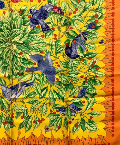 HERMES（エルメス）HERMES (エルメス) カレ90 シルクスカーフ オレンジの古着・服飾アイテム