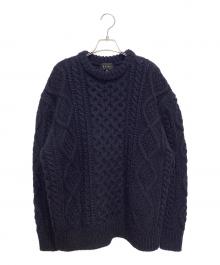 EKAL（エカル）の古着「アランニットプルオーバー」｜ネイビー