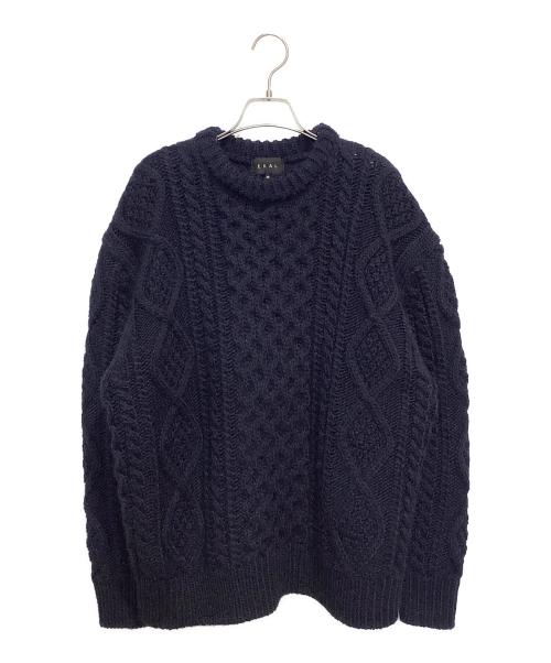 EKAL（エカル）EKAL (エカル) アランニットプルオーバー ネイビー サイズ:Mの古着・服飾アイテム