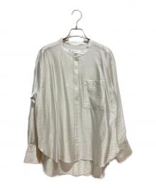 kurashi&trips publishing（クラシアンドトリップス パブリッシング）の古着「「とろんと光って揺れる」程よくシアーな羽織りブラウス」｜グレー