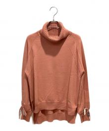 BLUE LABEL CRESTBRIDGE（ブルーレーベルクレストブリッジ）の古着「リボンタートルネックニット」｜ピンク
