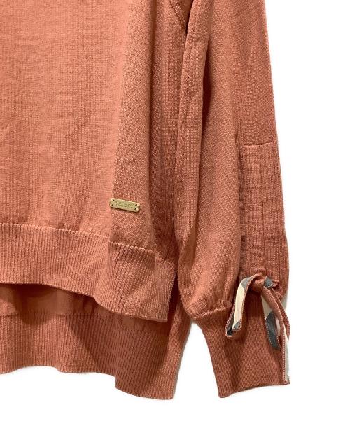 BLUE LABEL CRESTBRIDGE（ブルーレーベルクレストブリッジ）BLUE LABEL CRESTBRIDGE (ブルーレーベルクレストブリッジ) リボンタートルネックニット ピンク サイズ:38の古着・服飾アイテム