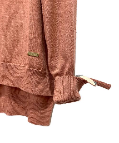 BLUE LABEL CRESTBRIDGE（ブルーレーベルクレストブリッジ）BLUE LABEL CRESTBRIDGE (ブルーレーベルクレストブリッジ) リボンタートルネックニット ピンク サイズ:38の古着・服飾アイテム