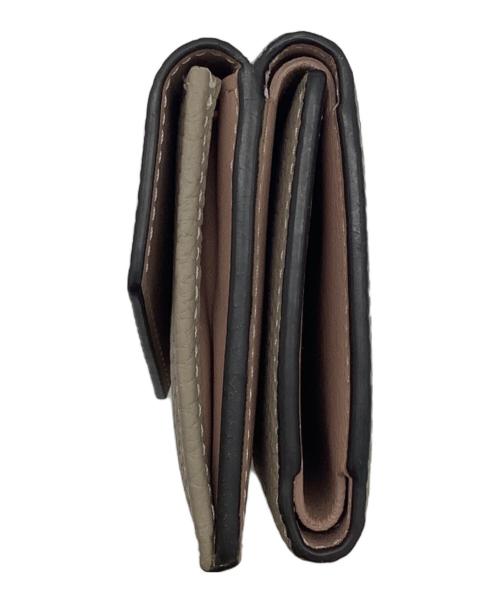 bonaventura（ボナベンチュラ）BONAVENTURA (ボナベンチュラ) スモールウォレット ベージュ×ピンクの古着・服飾アイテム