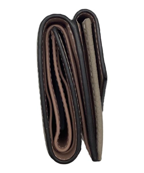 bonaventura（ボナベンチュラ）BONAVENTURA (ボナベンチュラ) スモールウォレット ベージュ×ピンクの古着・服飾アイテム