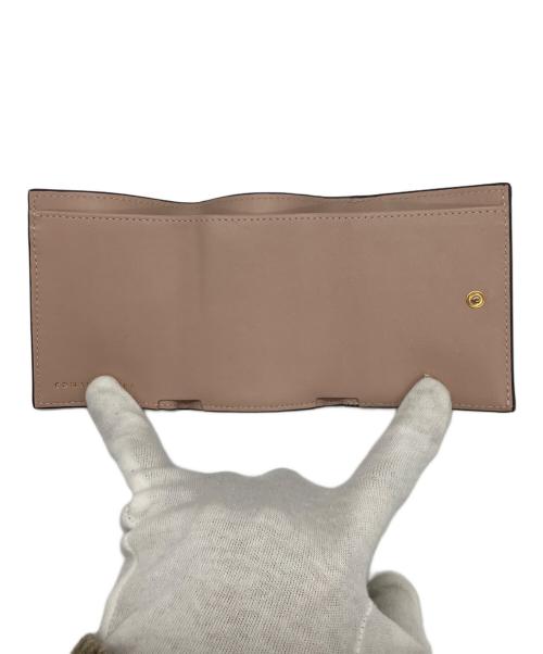 bonaventura（ボナベンチュラ）BONAVENTURA (ボナベンチュラ) スモールウォレット ベージュ×ピンクの古着・服飾アイテム