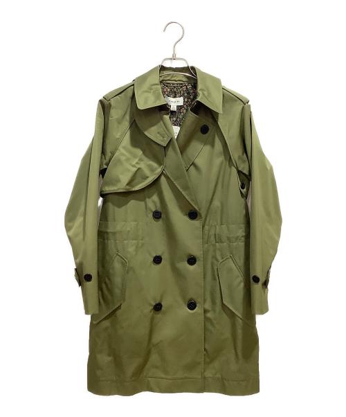 COACH（コーチ）COACH (コーチ) 2WAY ステンカラーコート オリーブ サイズ:XSの古着・服飾アイテム
