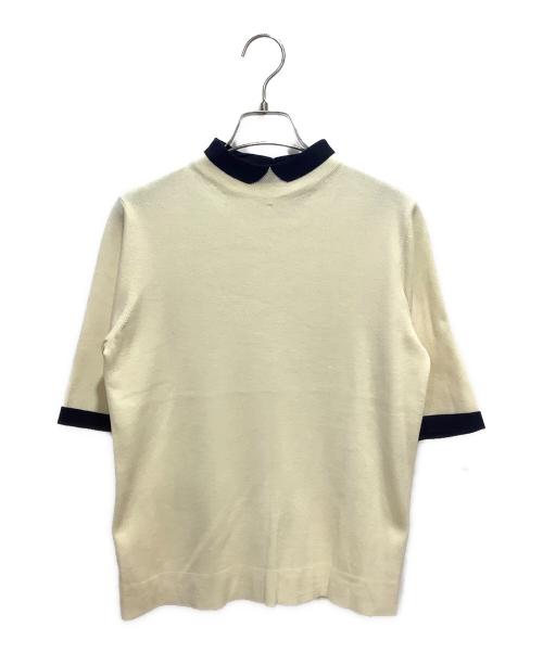 MACKINTOSH PHILOSOPHY（マッキントッシュ フィロソフィー）MACKINTOSH PHILOSOPHY (マッキントッシュ フィロソフィー) ハーフスリーブ クリックカラーニット ホワイト サイズ:38の古着・服飾アイテム