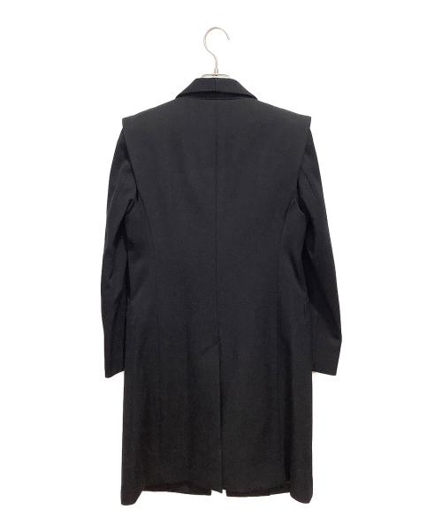 BORDERS at BALCONY（ボーダーズアットバルコニー）BORDERS AT BALCONY (ボーダーズアットバルコニー) ショールカラー チェスターコート ブラック サイズ:36の古着・服飾アイテム