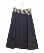 BORDERS at BALCONYボーダーズアットバルコニー）の古着「デニムフレアスカート」｜インディゴ